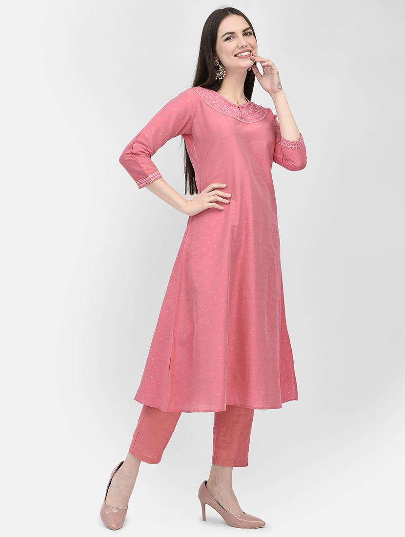 women printed three quarter sleeve a-line kurta - 21219833 -  Standard Image - 3