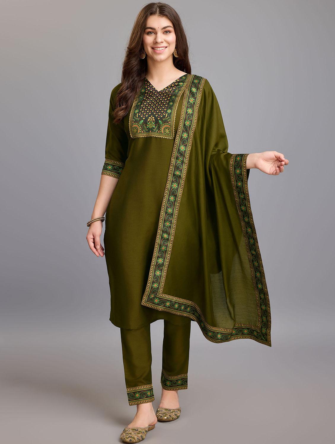 women placement print kurta pant set with dupatta - 21219879 - Zoom Image - 0