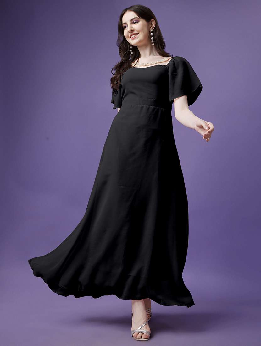 women solid casual maxi dress