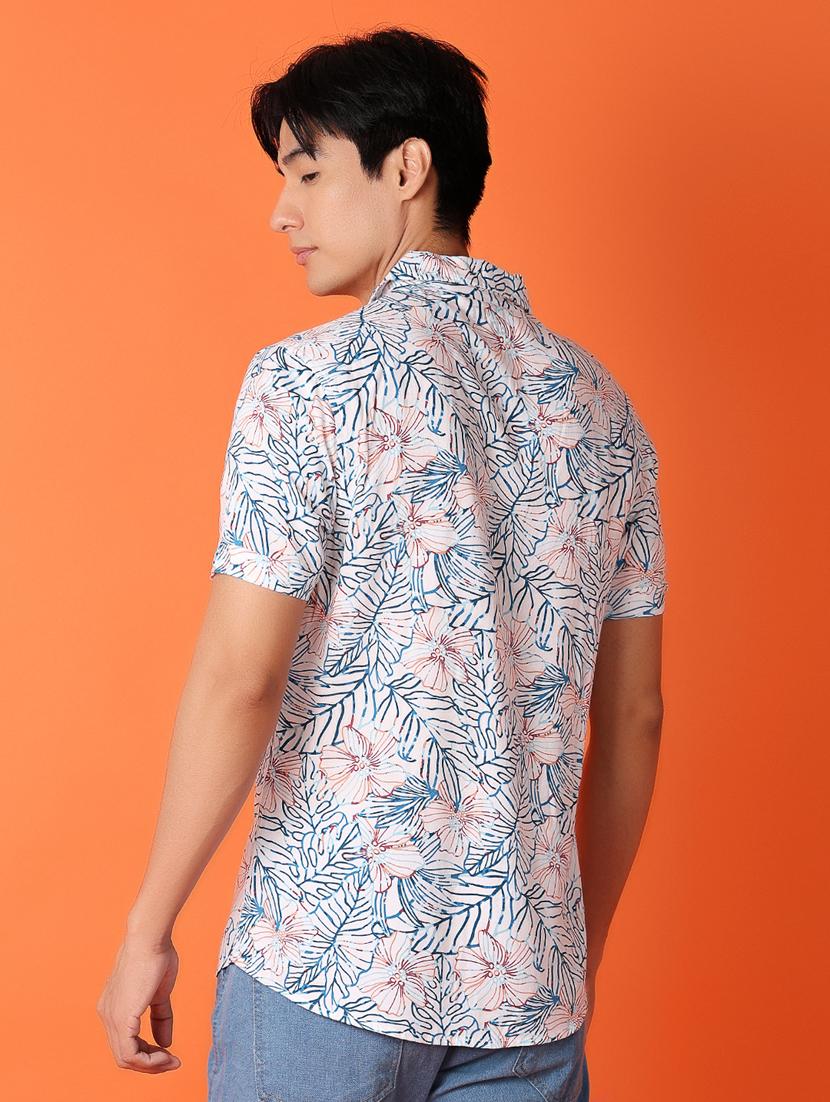 men floral printed short sleeve casual shirt - 21220916 - Standard Image - 3