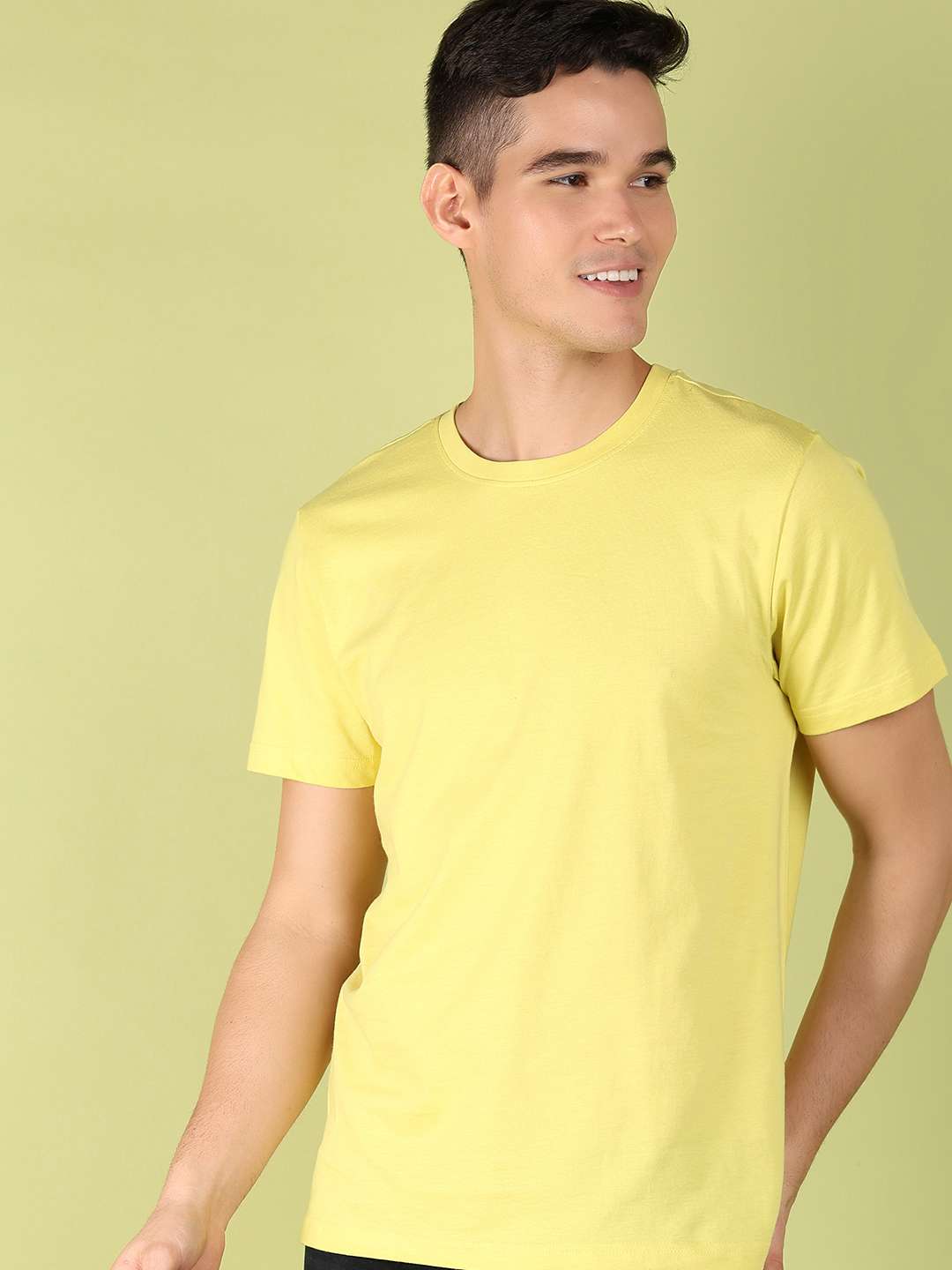 yellow cotton front print tshirt - 21220924 - Standard Image - 3