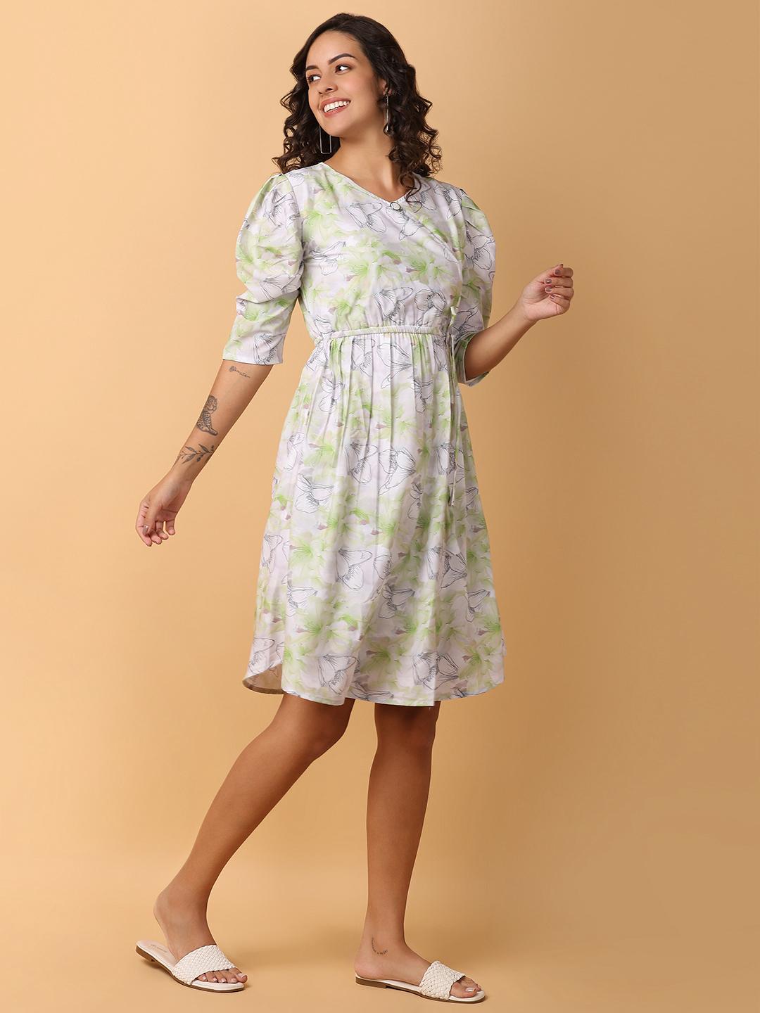 green chiffon dress - 21220971 - Standard Image - 3