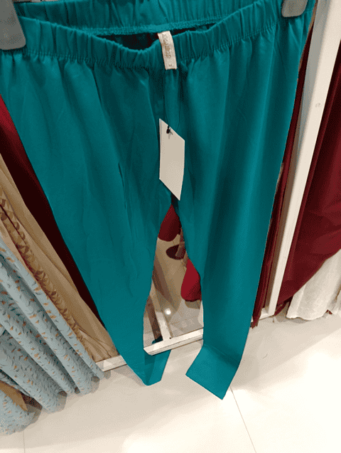 teal cotton spandex churidars & leggings - 21220982 - Standard Image - 0