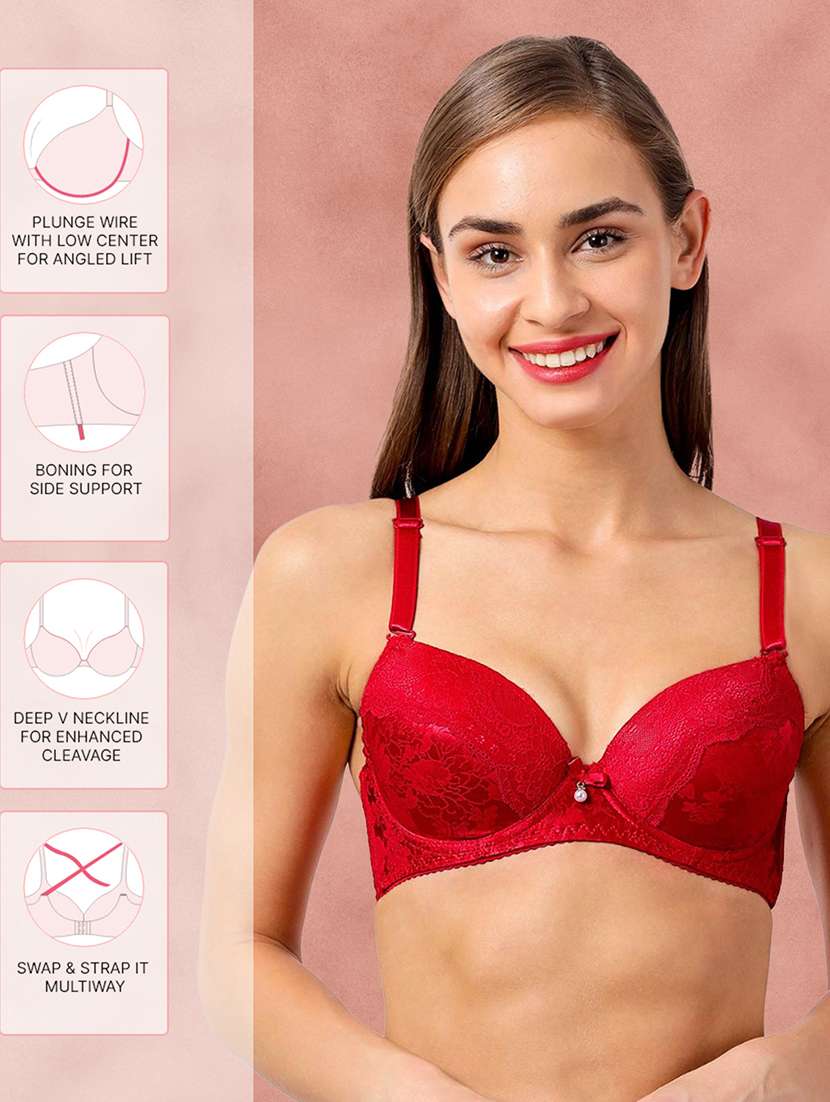 red satin balconette bra - 21221086 -  Standard Image - 3
