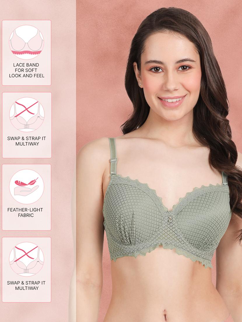 green lace balconette bra - 21221103 - Standard Image - 3