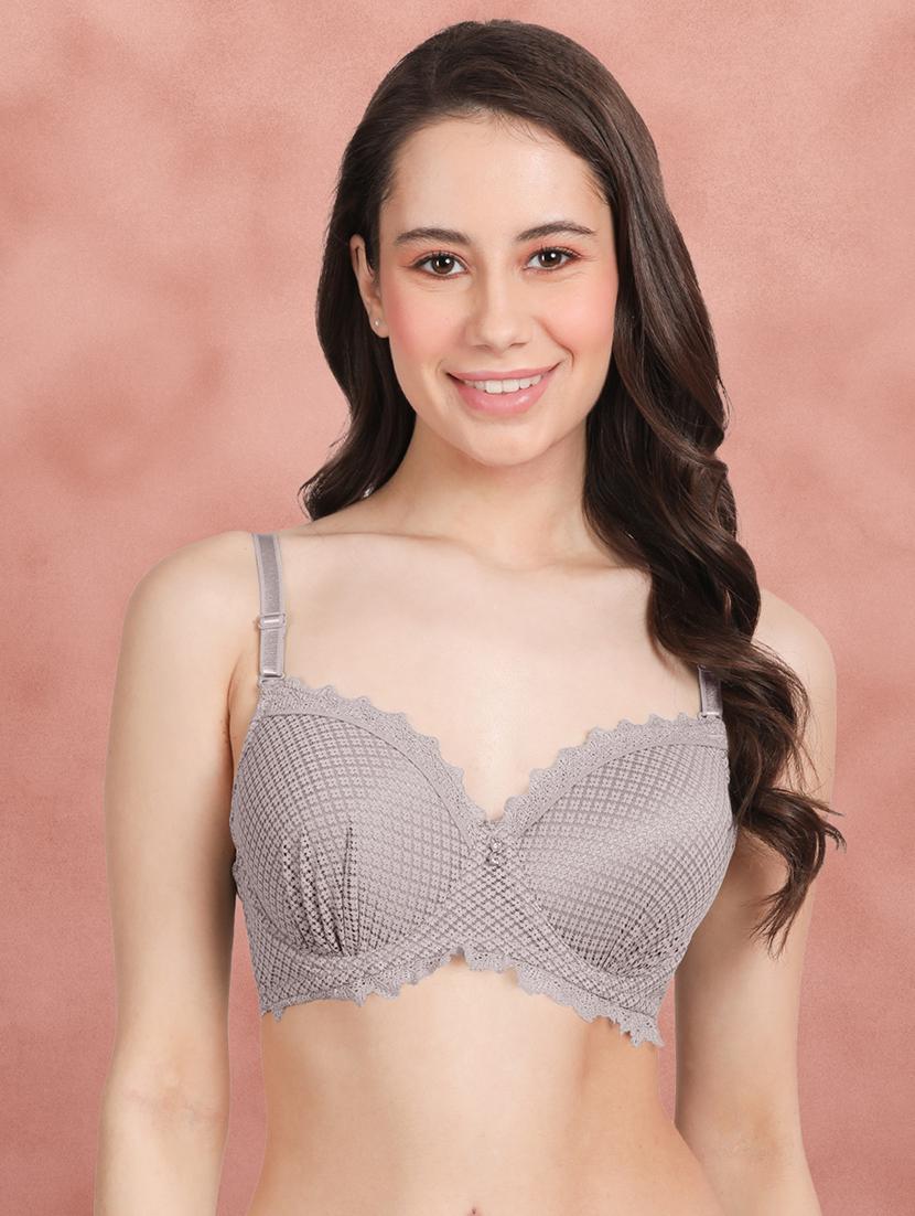 grey lace balconette bra - 21221104 -  Zoom Image - 0