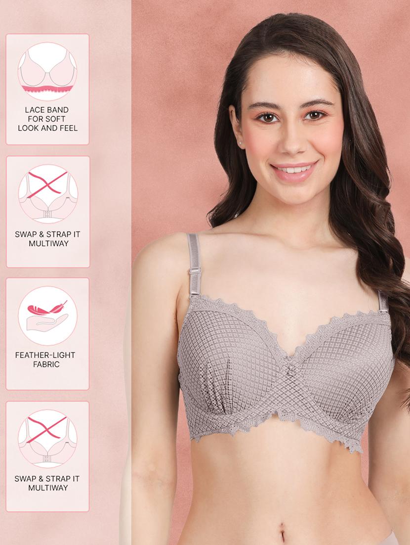 grey lace balconette bra - 21221104 - Standard Image - 3