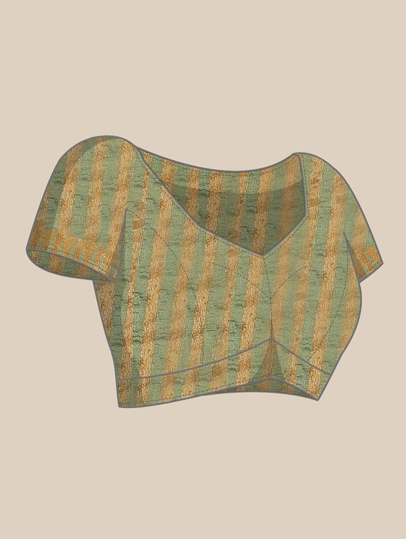 green assam silk embroidered saree with blouse - 21221235 - Standard Image - 3