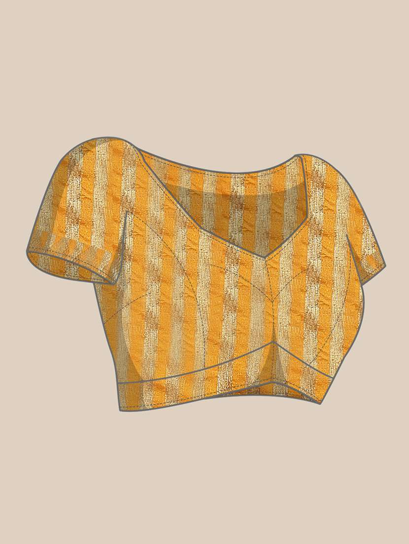 yellow assam silk embroidered saree with blouse - 21221236 - Standard Image - 3