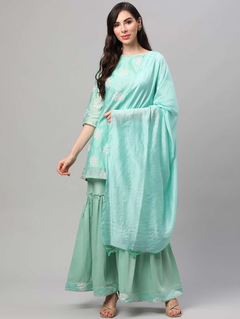 women floral kurta sharara set with dupatta - 21221485 - Zoom Image - 0