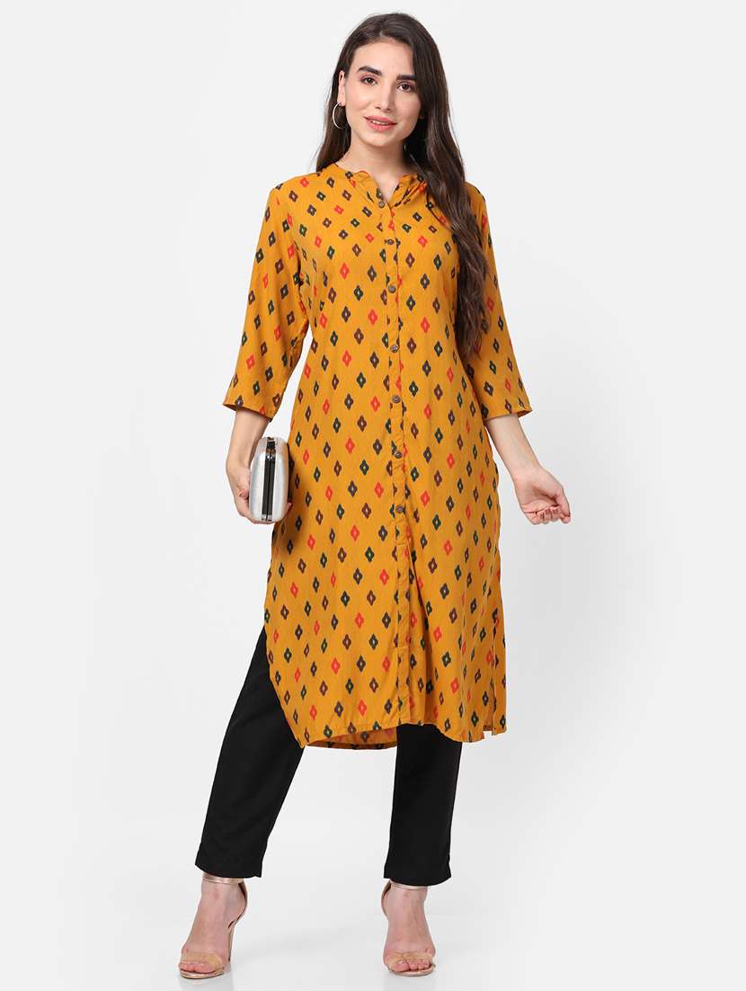 women three quarter sleeve straight kurta