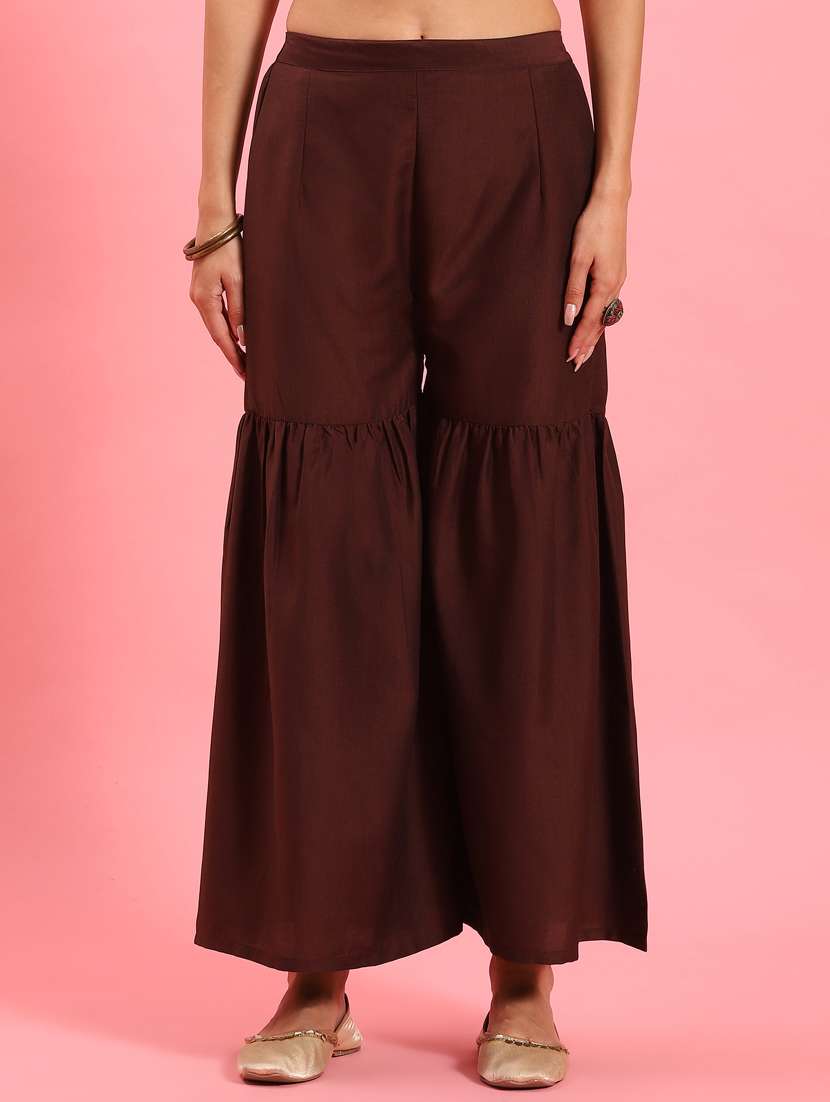 women floral round neck kurta sharara set with dupatta - 21221499 -  Standard Image - 5