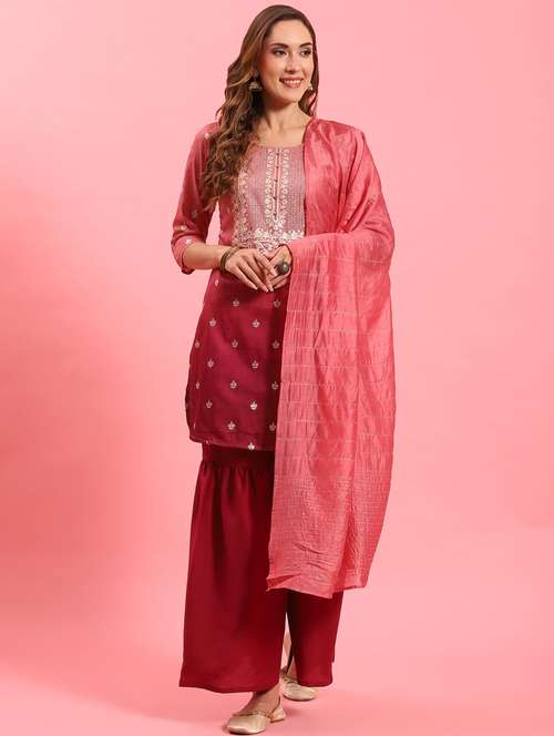 pink kurta sharara set - 21221500 - Standard Image - 0