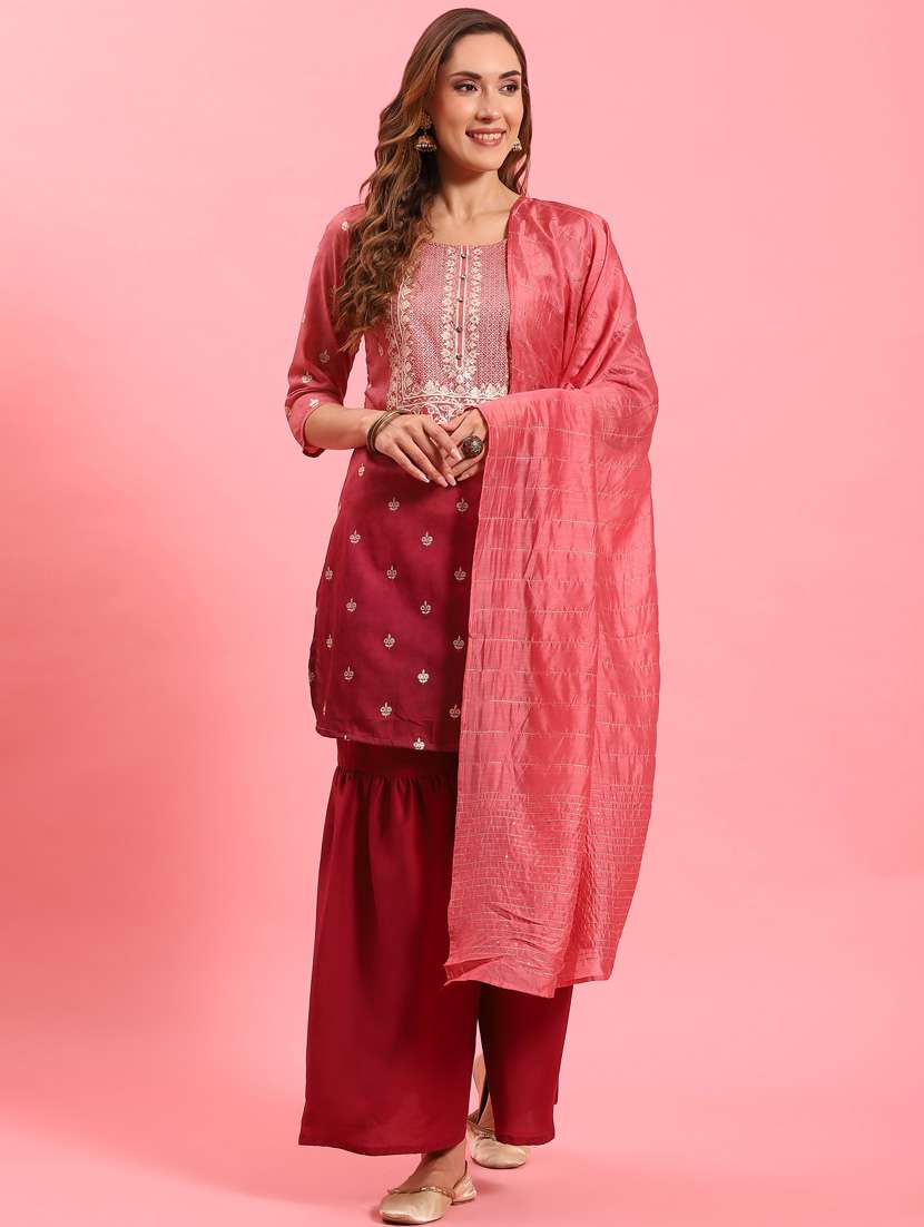 pink kurta sharara set - 21221500 - Zoom Image - 0