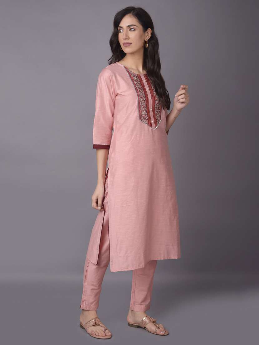 women three quarter sleeve kurta pant with dupatta set - 21221531 -  Standard Image - 3