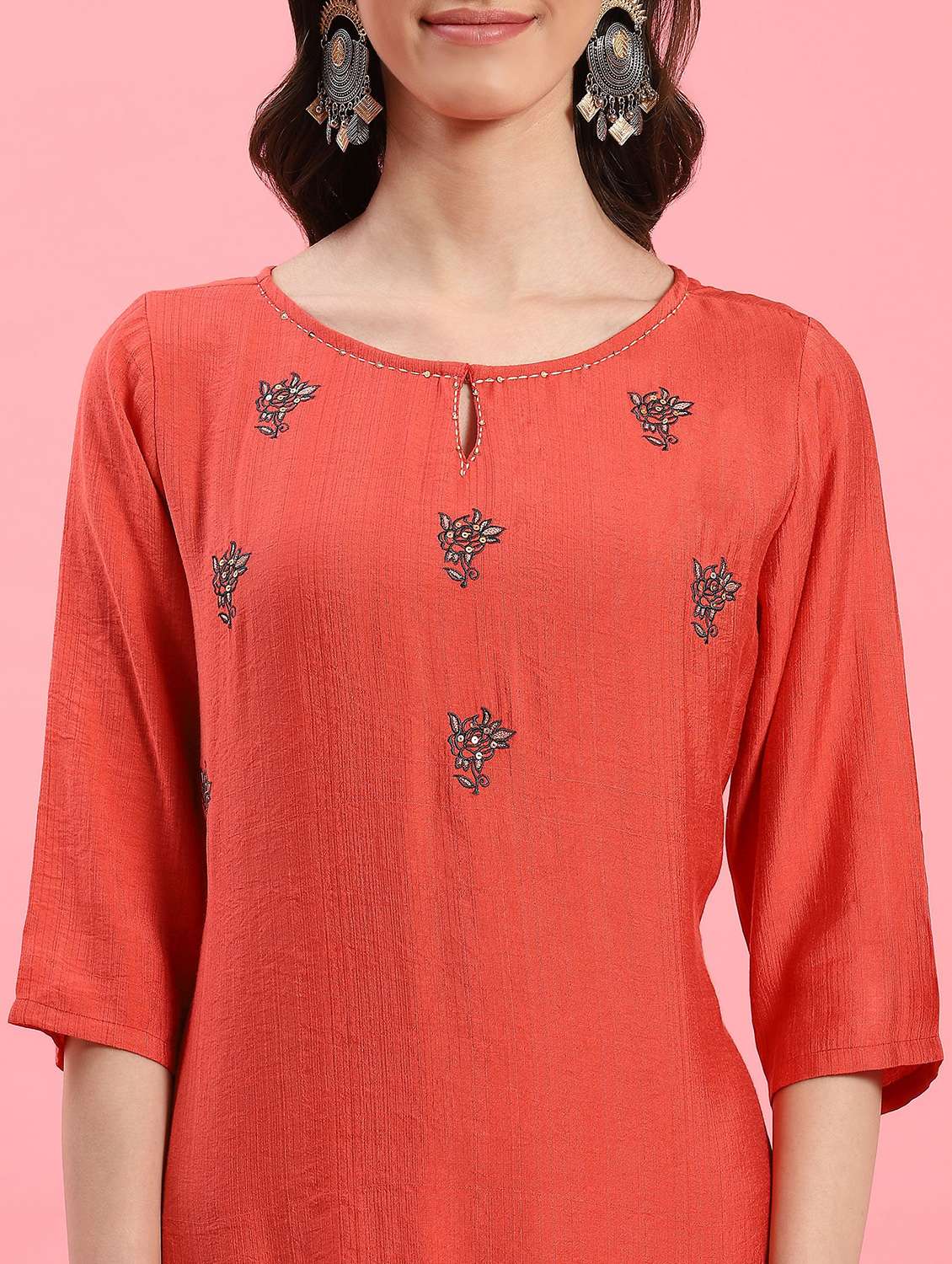 women embroidered kurta palazzo set with dupatta - 21221570 -  Standard Image - 5