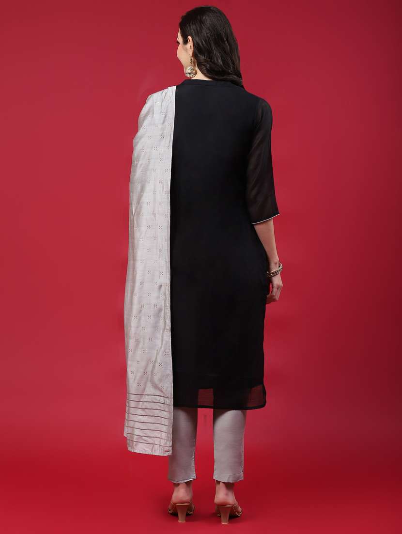 women solid kurta pant set with dupatta - 21221613 -  Standard Image - 3