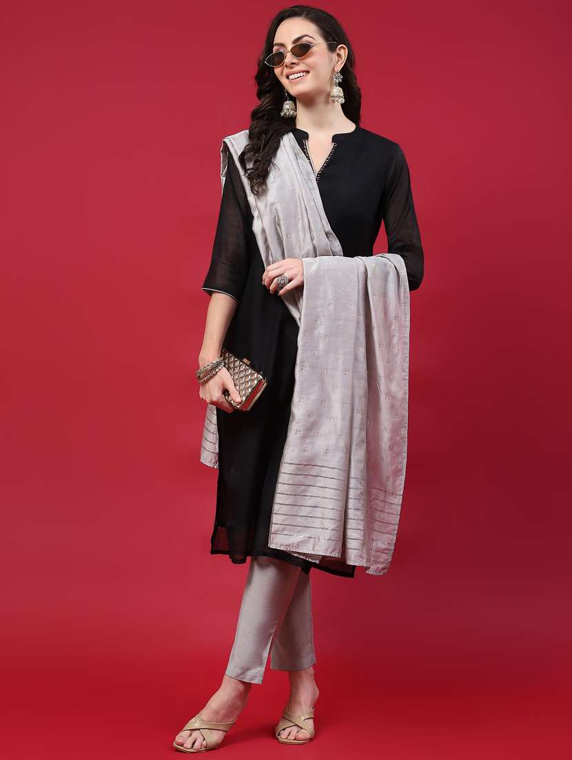 women solid kurta pant set with dupatta - 21221613 -  Standard Image - 5