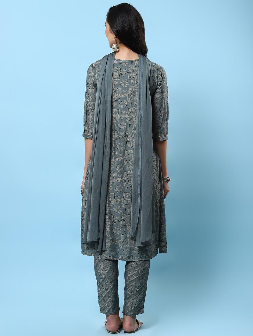 multi colored muslin kurta dupatta  set - 21221623 -  Standard Image - 3