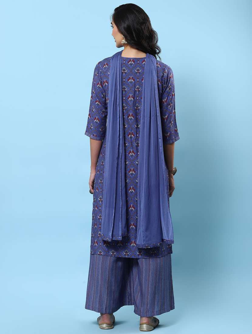 women printed kurta palazzo set with dupatta - 21221629 -  Standard Image - 3