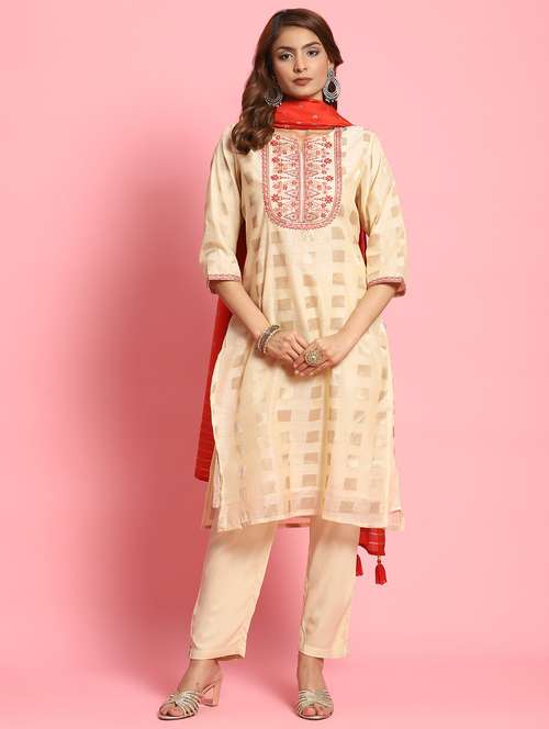 women embroidered kurta pant set with dupatta - 21221634 -  Standard Image - 0