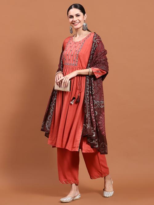 women embroidered kurta palazzo set with dupatta - 21221716 - Standard Image - 0
