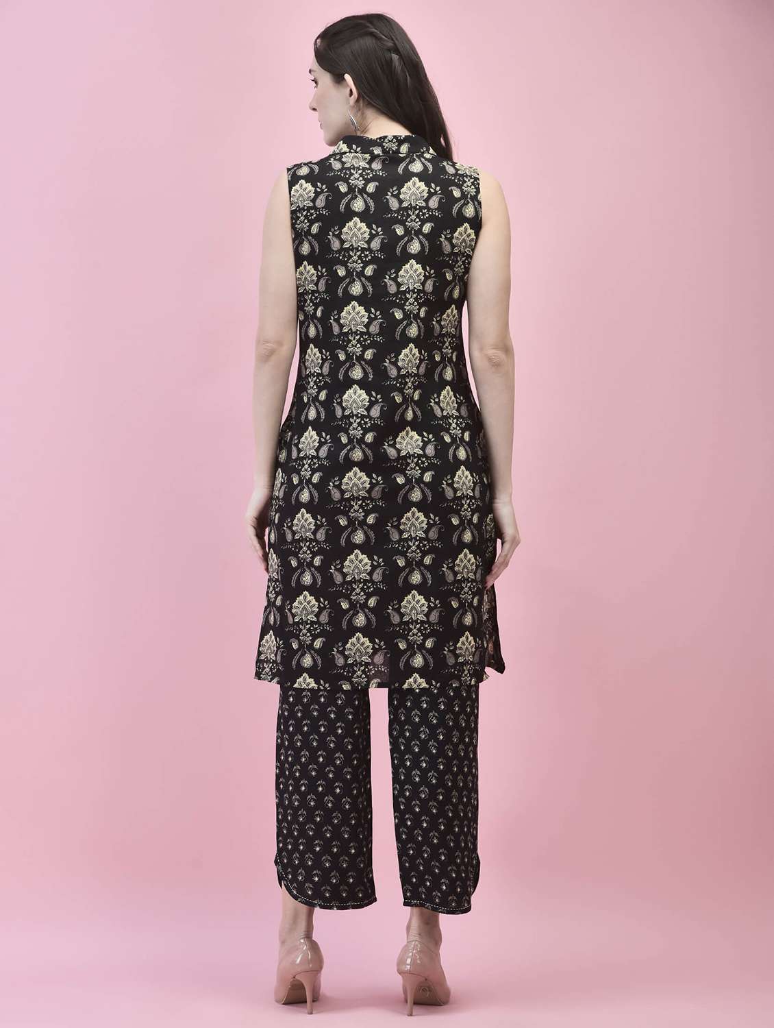 black cotton kurta pant  set - 21221824 -  Standard Image - 5