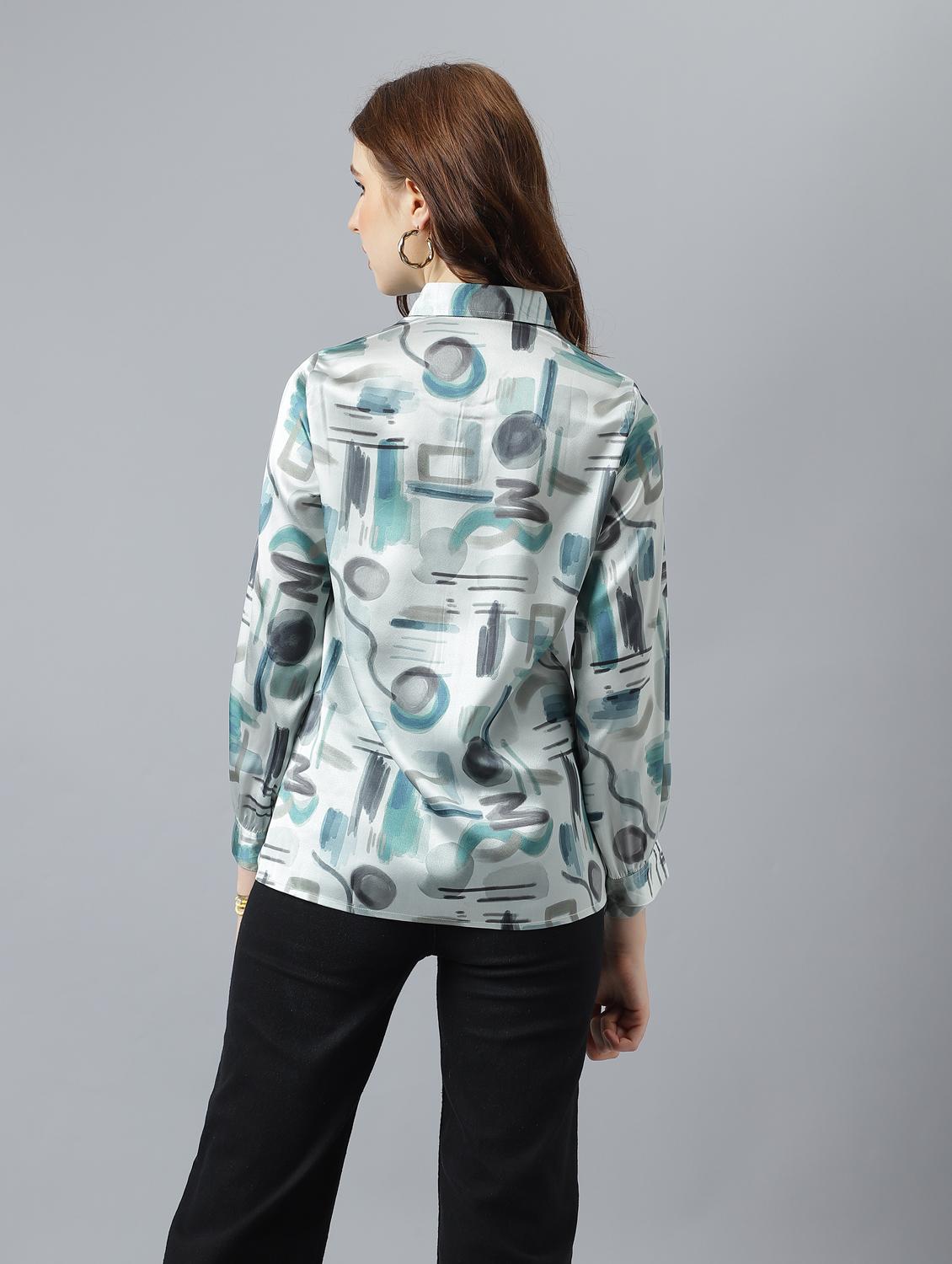 green satin regular shirt - 21222256 - Standard Image - 3