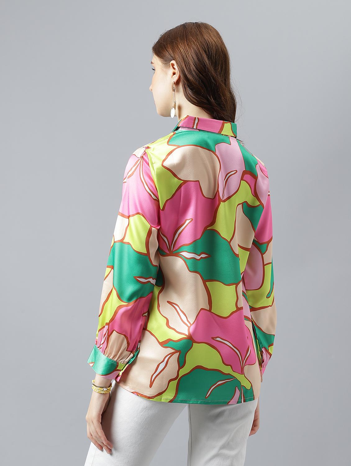 multi colored satin regular shirt - 21222257 - Standard Image - 3
