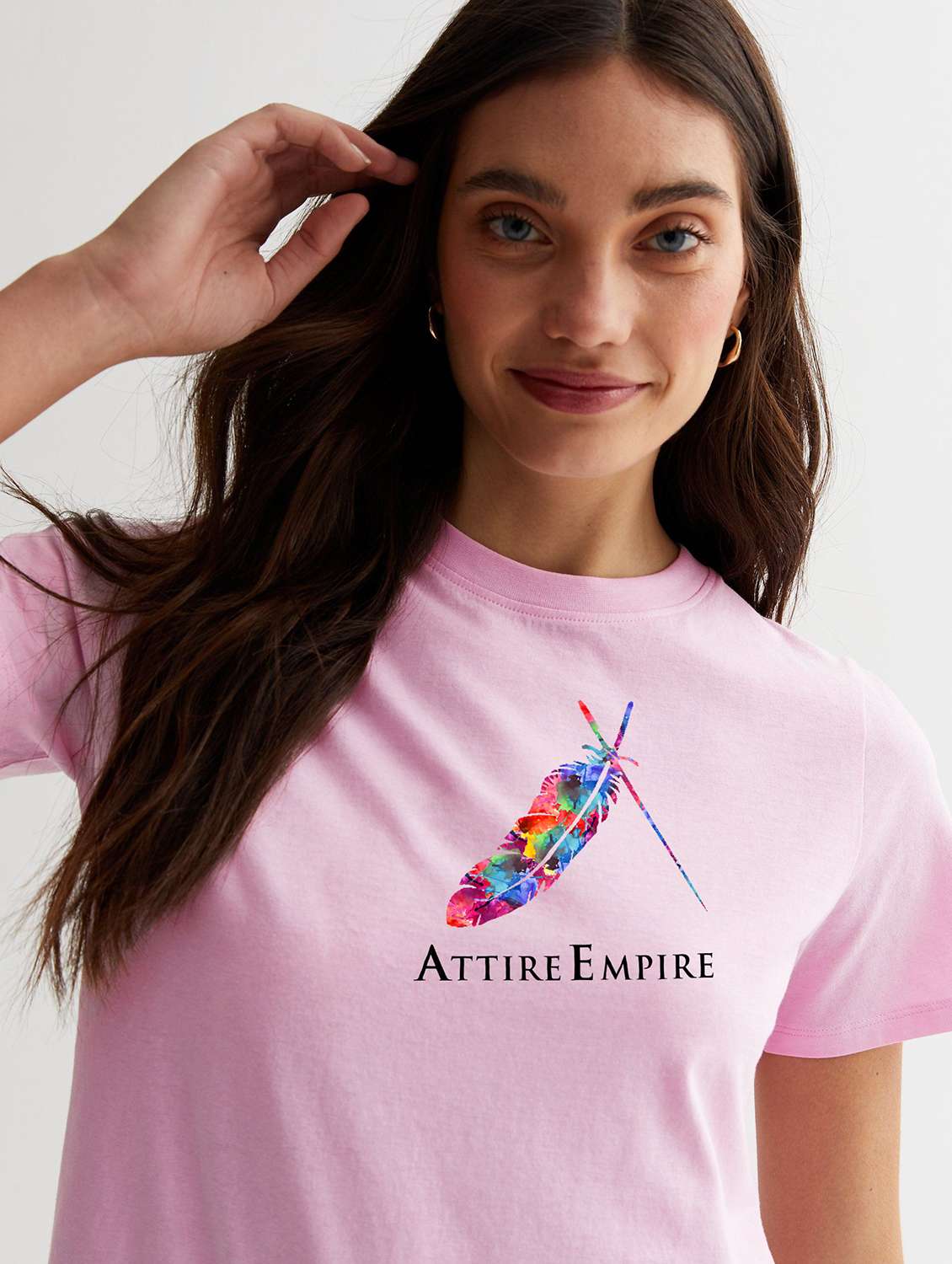 round neck chest print t-shirt  - 21222269 -  Standard Image - 3