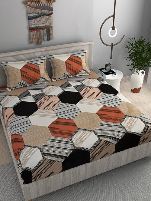 elastic fitted king size bedsheet with two pillow covers - 21222531 - Standard Image - 0
