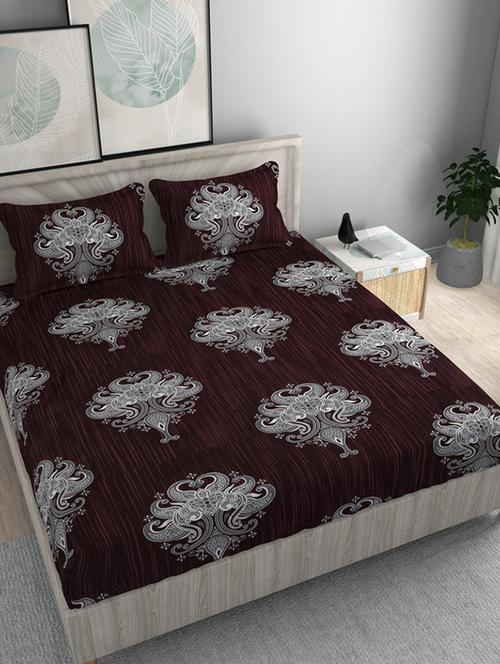 elastic fitted king size bedsheet with two pillow covers  - 21222542 -  Standard Image - 0