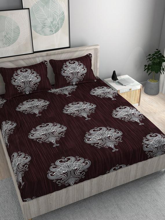elastic fitted king size bedsheet with two pillow covers  - 21222542 -  Zoom Image - 0