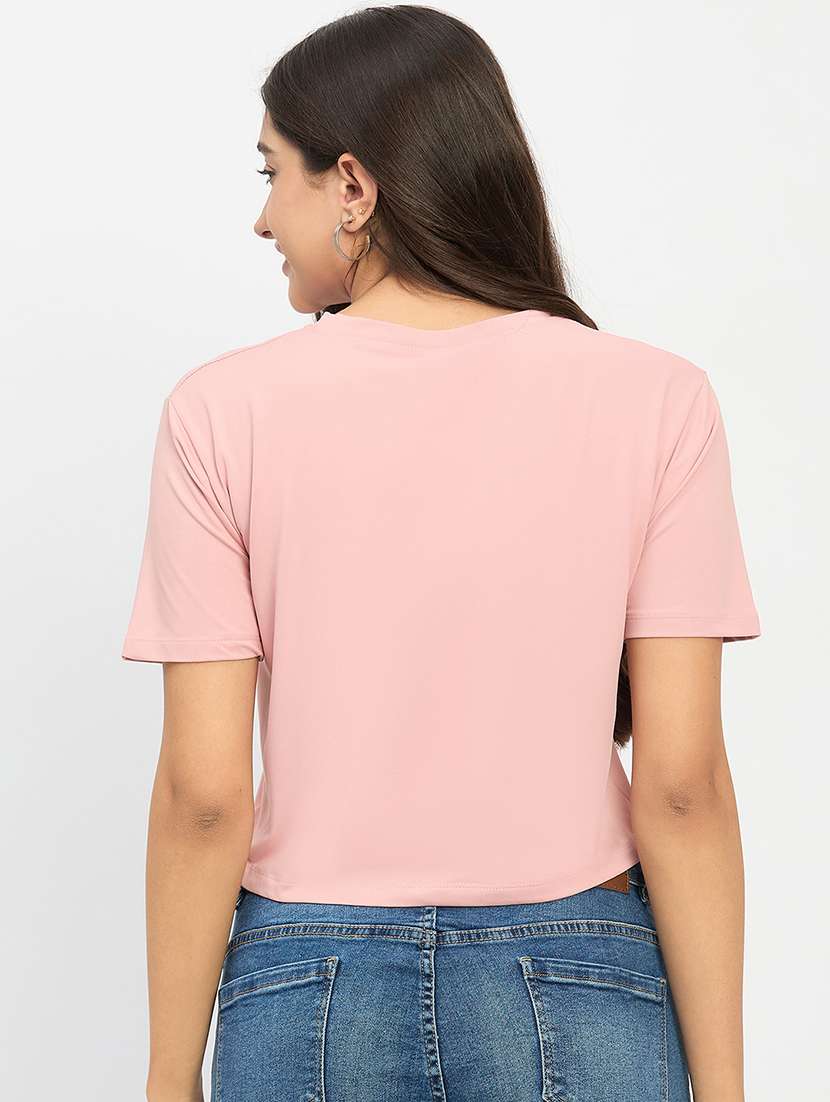 women round neck crop t-shirt - 21222614 -  Standard Image - 3