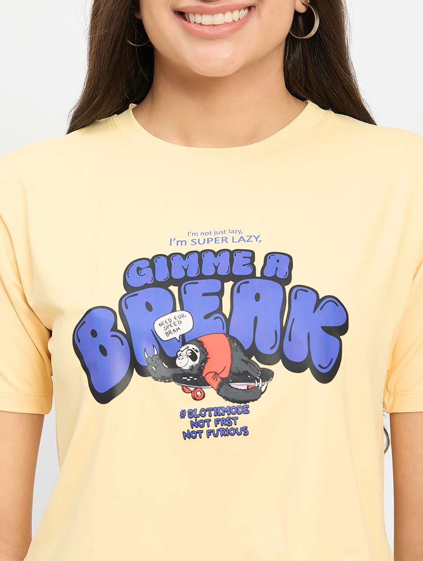 women round neck crop t-shirt - 21222615 -  Standard Image - 5