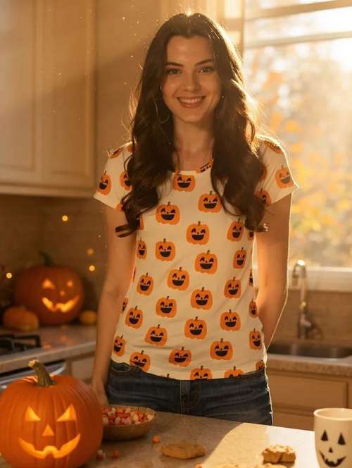 round neck all over printed t-shirt - 21222645 -  Standard Image - 0