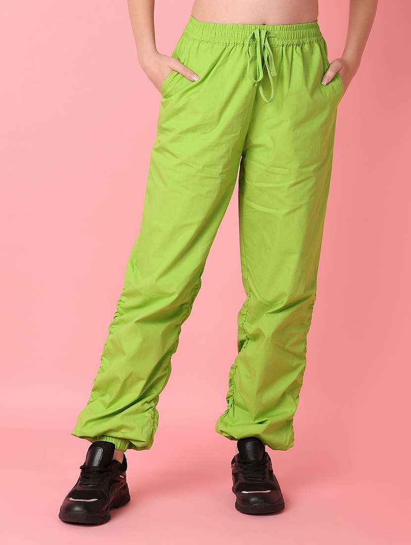 women solid high rise relaxed fit jogger