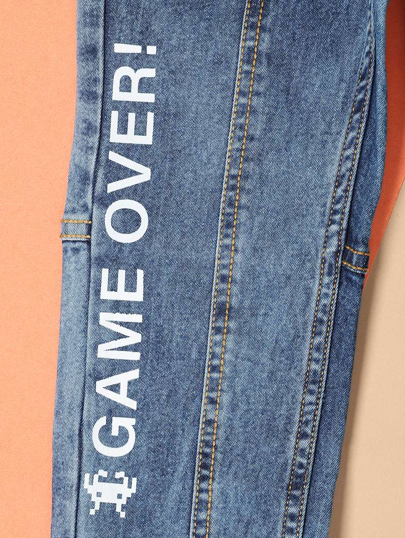 blue cotton plain jean - 21222896 -  Standard Image - 3