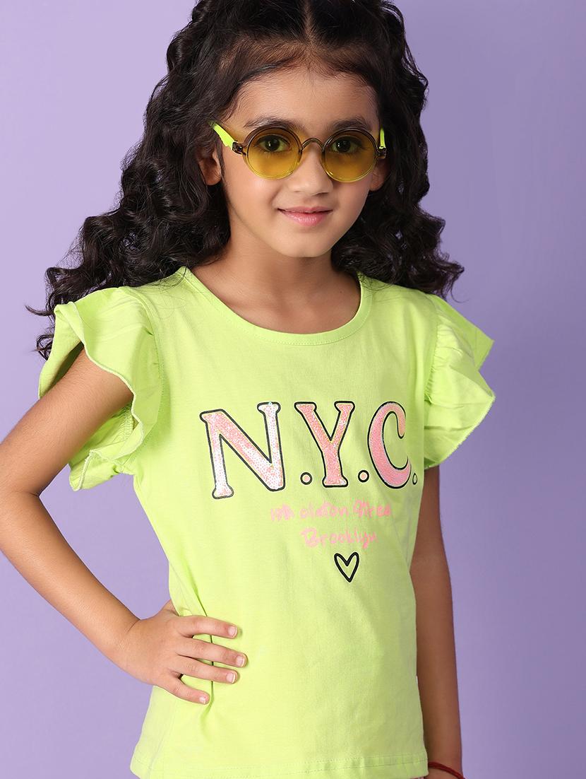 girls green cotton top & shorts set - 21223062 - Standard Image - 5