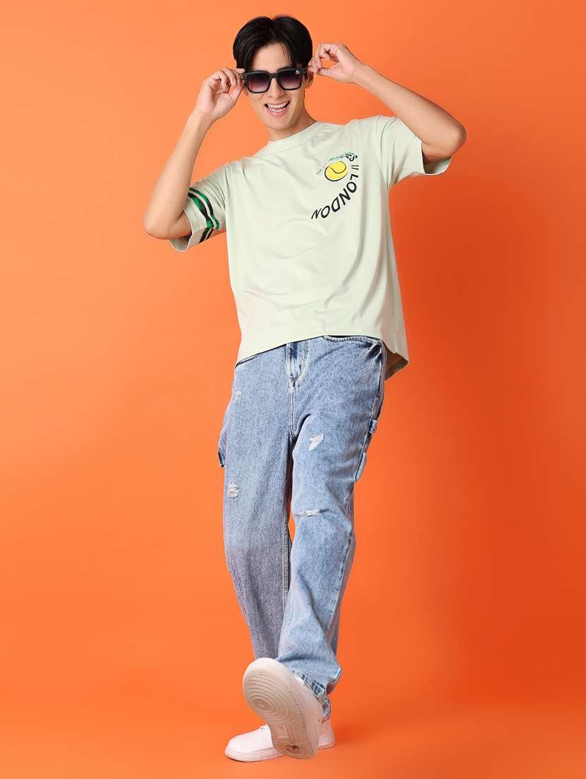 men round neck front & backt print t-shirt - 21223075 -  Standard Image - 3