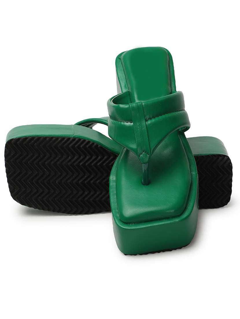 green t-strap wedge - 21223204 - Standard Image - 3