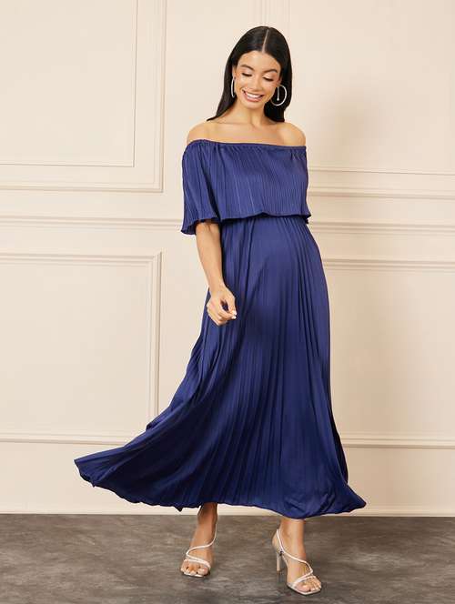 women solid off shoulder dress - 21223528 -  Standard Image - 0