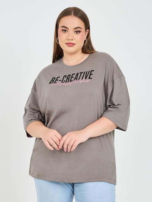 charcoal cotton regular tshirt - 21223549 -  Standard Image - 0