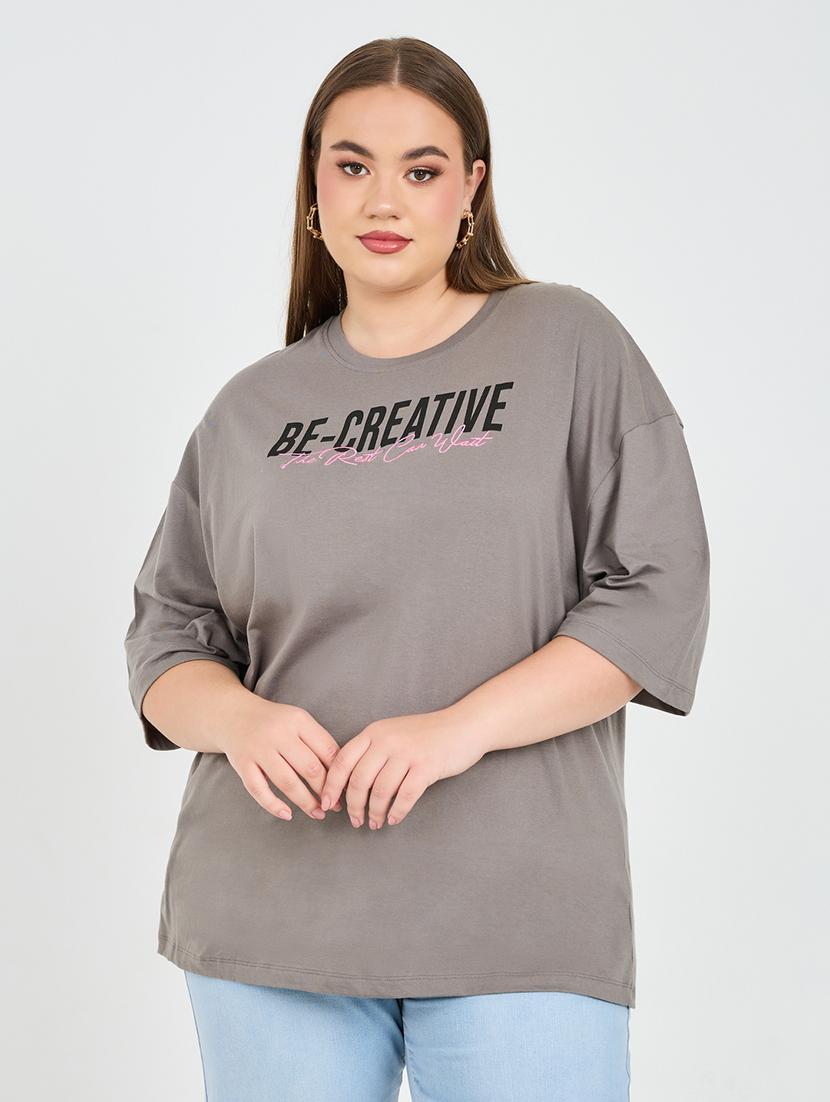 charcoal cotton regular tshirt - 21223549 -  Zoom Image - 0
