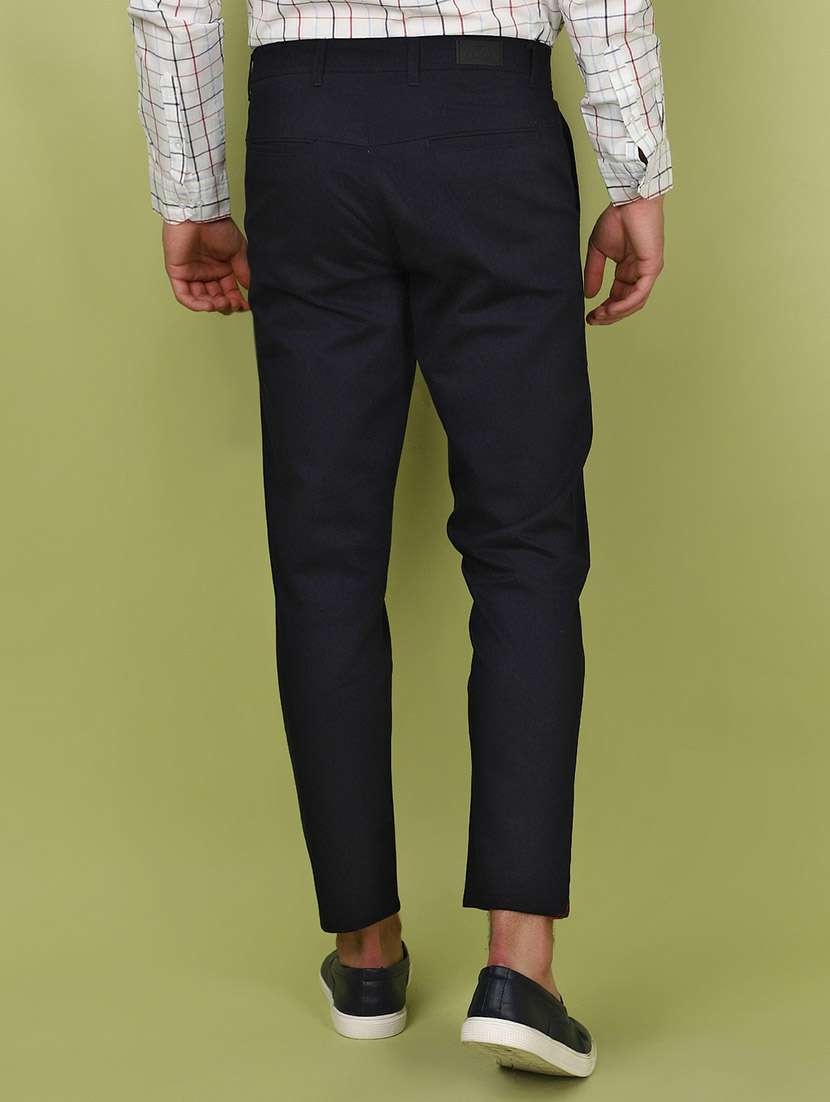 navy blue cotton casual chinos trouser - 21223554 -  Standard Image - 3