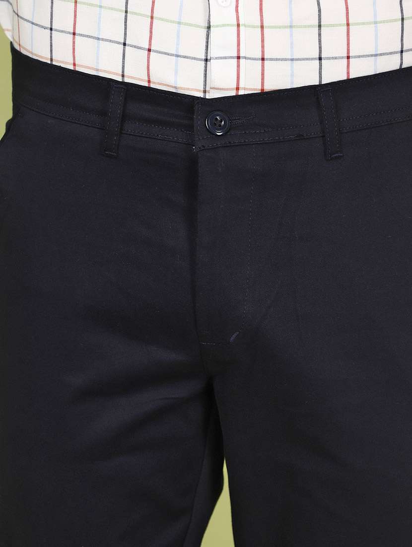 navy blue cotton casual chinos trouser - 21223554 -  Standard Image - 5