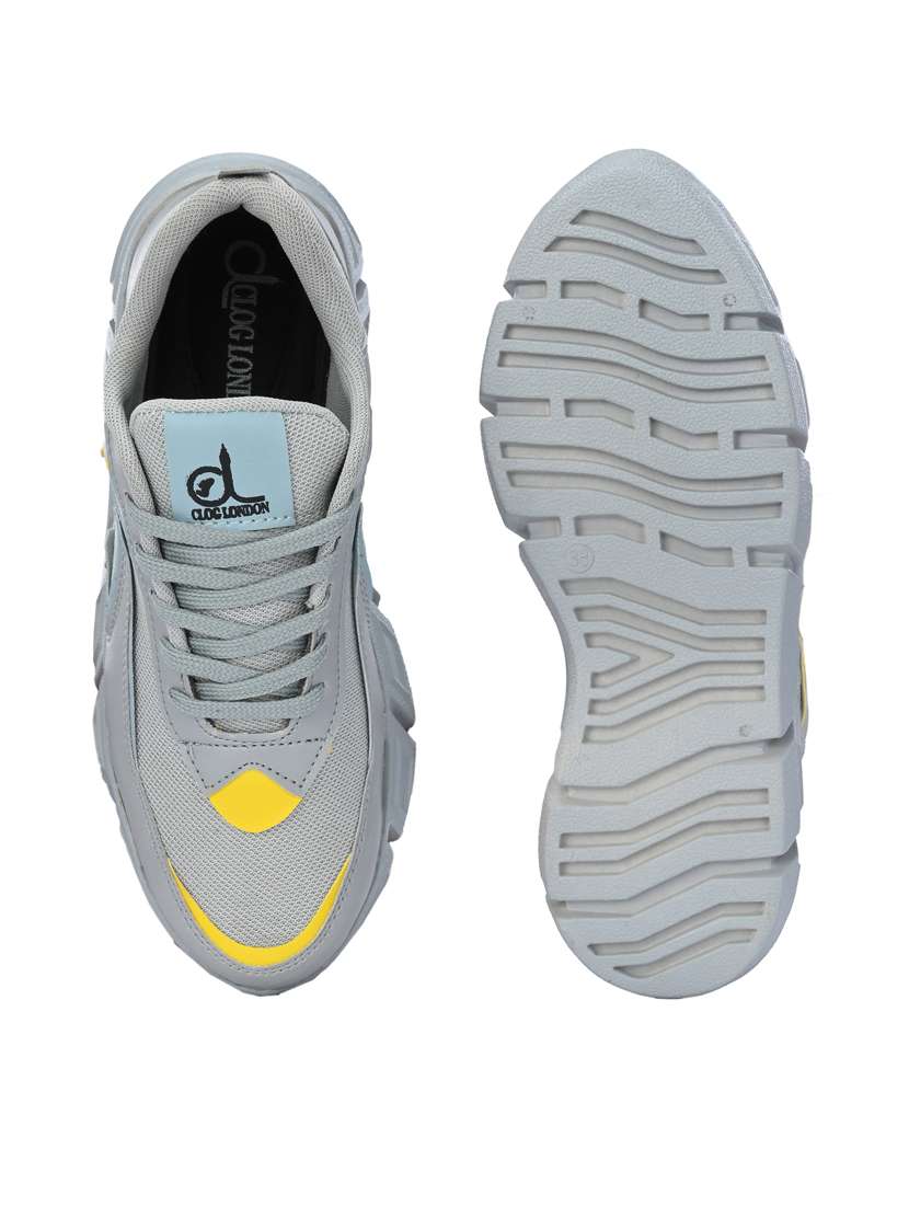 grey synthetic laceup casual shoes - 21223649 - Standard Image - 3