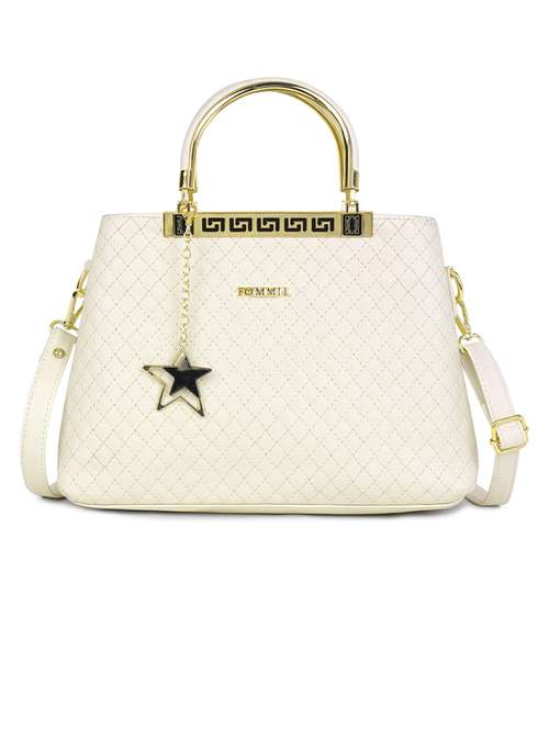 cream leatherette (pu) handbag - 21223654 -  Standard Image - 0