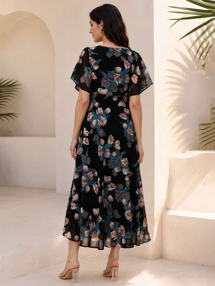 women floral printed fit & flare dress - 21223669 -  Standard Image - 3
