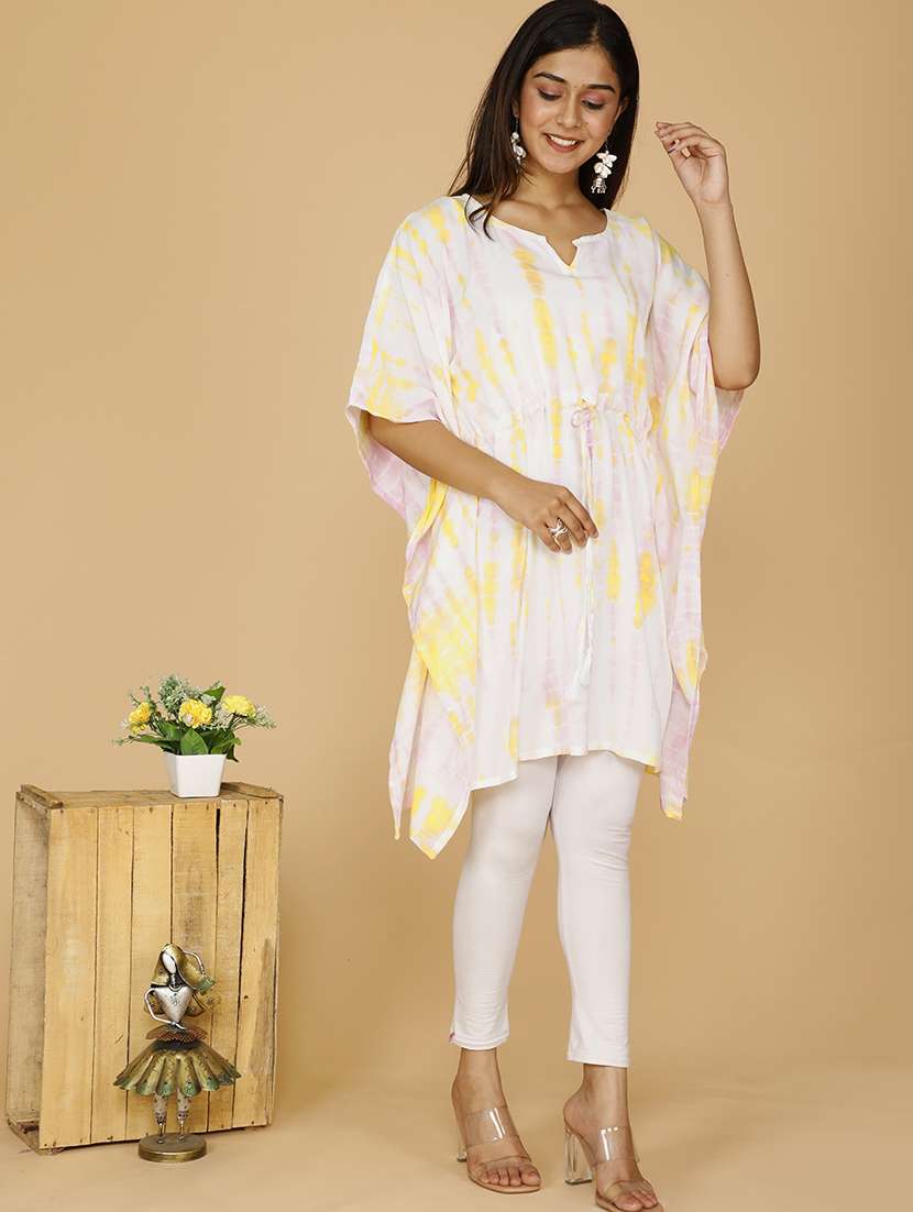 women tie & dyed relaxed fit kaftan tunic - 21223818 -  Zoom Image - 0